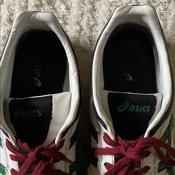 ASICS RARE JAPANESE White Sneakers with Green and Red Accents - Picture 2 of 4